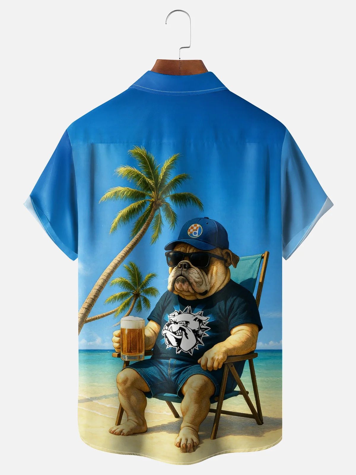 Moisture Wicking Beach Vacation Beer Dog Chest Pocke Holiday Hawaiian Shirt