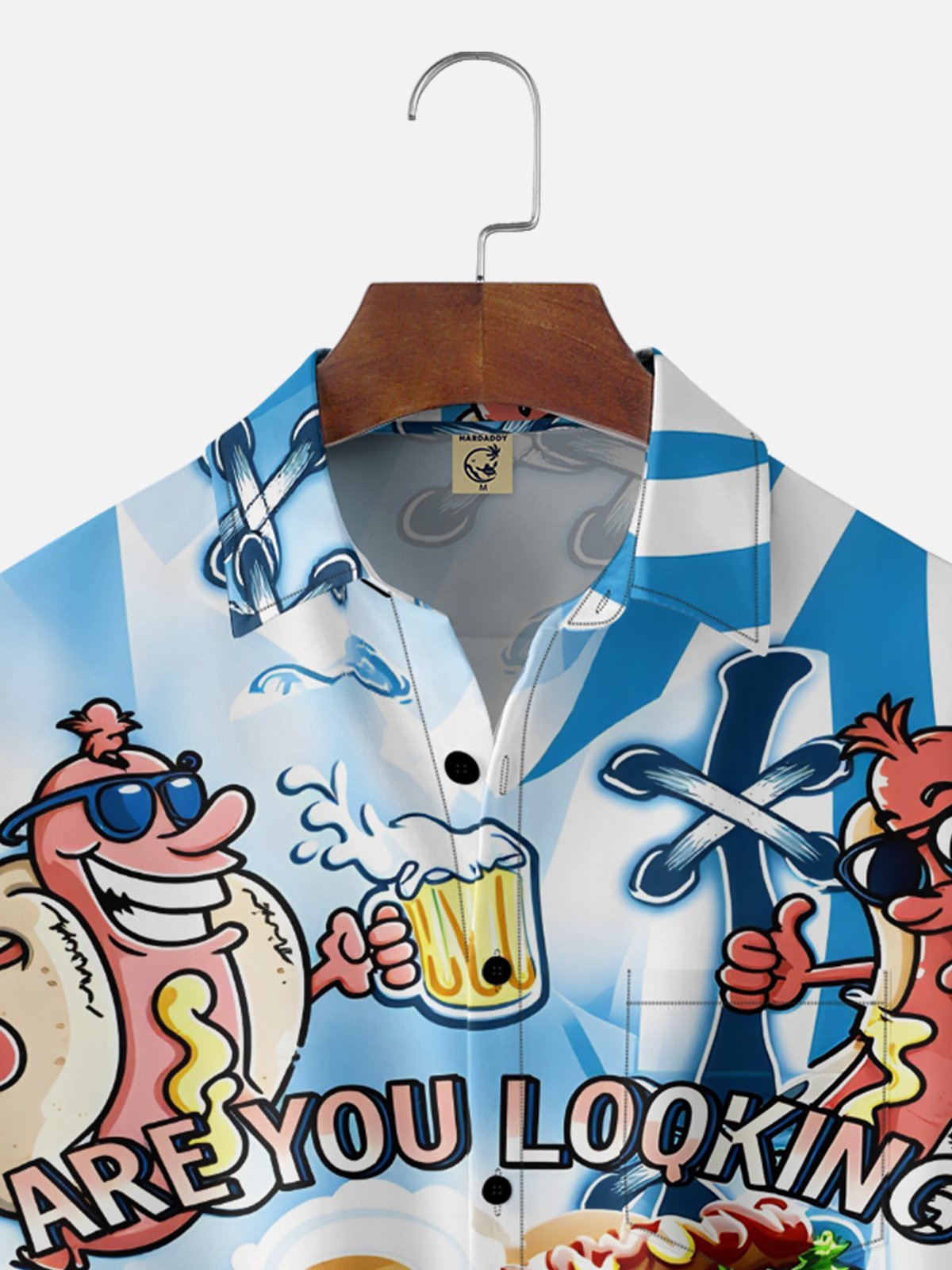 Tall Size Moisture Wicking Fun American Hot Dog Slogan Chest Pocke Holiday Hawaiian Shirt