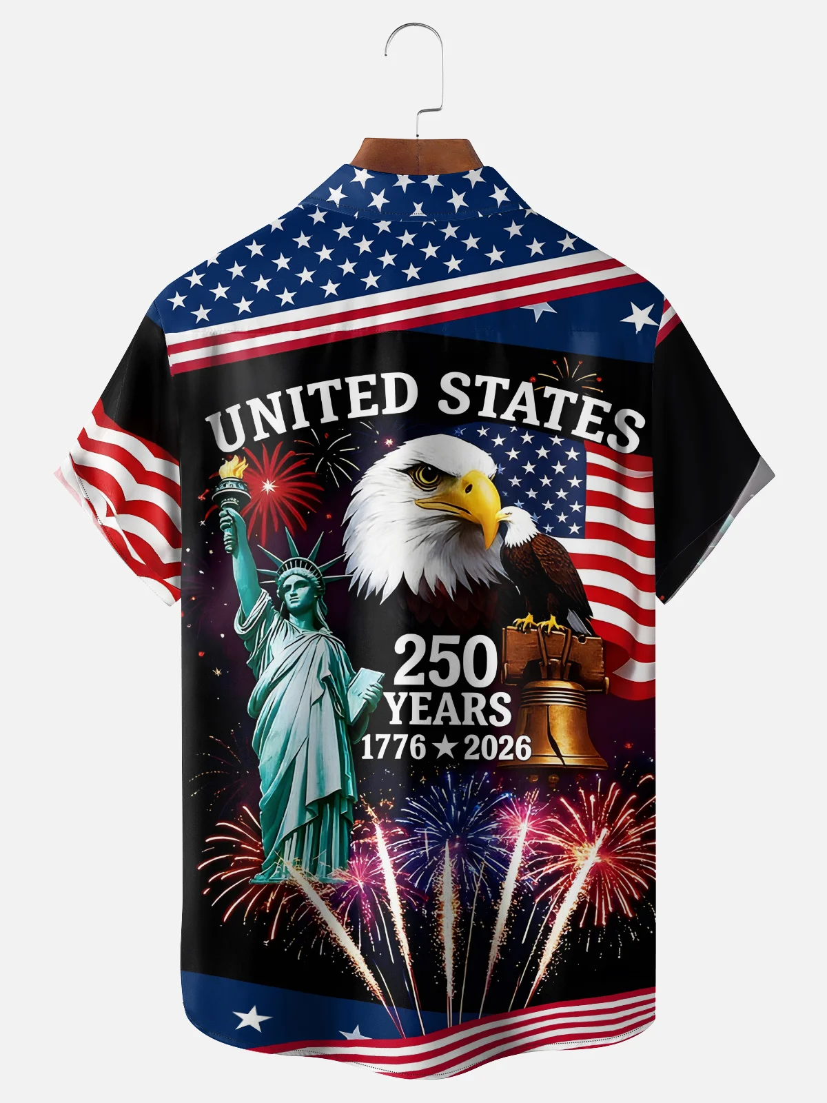 Moisture Wicking 250th Anniversary Of The United States Independence Day Chest Pocket Holiday Hawaiian Shirt