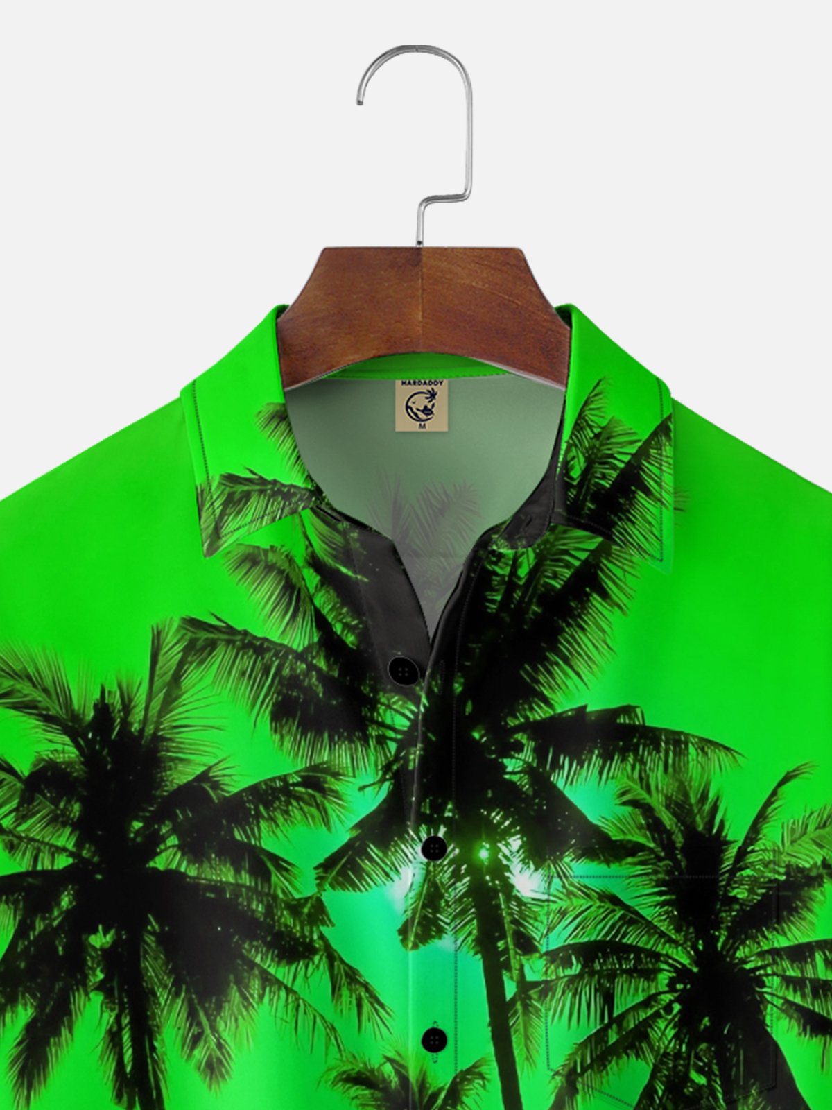 Moisture-wicking Palm Tree Chest Pocket Hawaiian Shirt