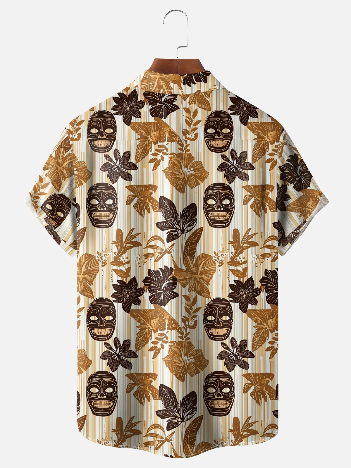 Moisture-wicking Tiki Chest Pocket Hawaiian Shirt
