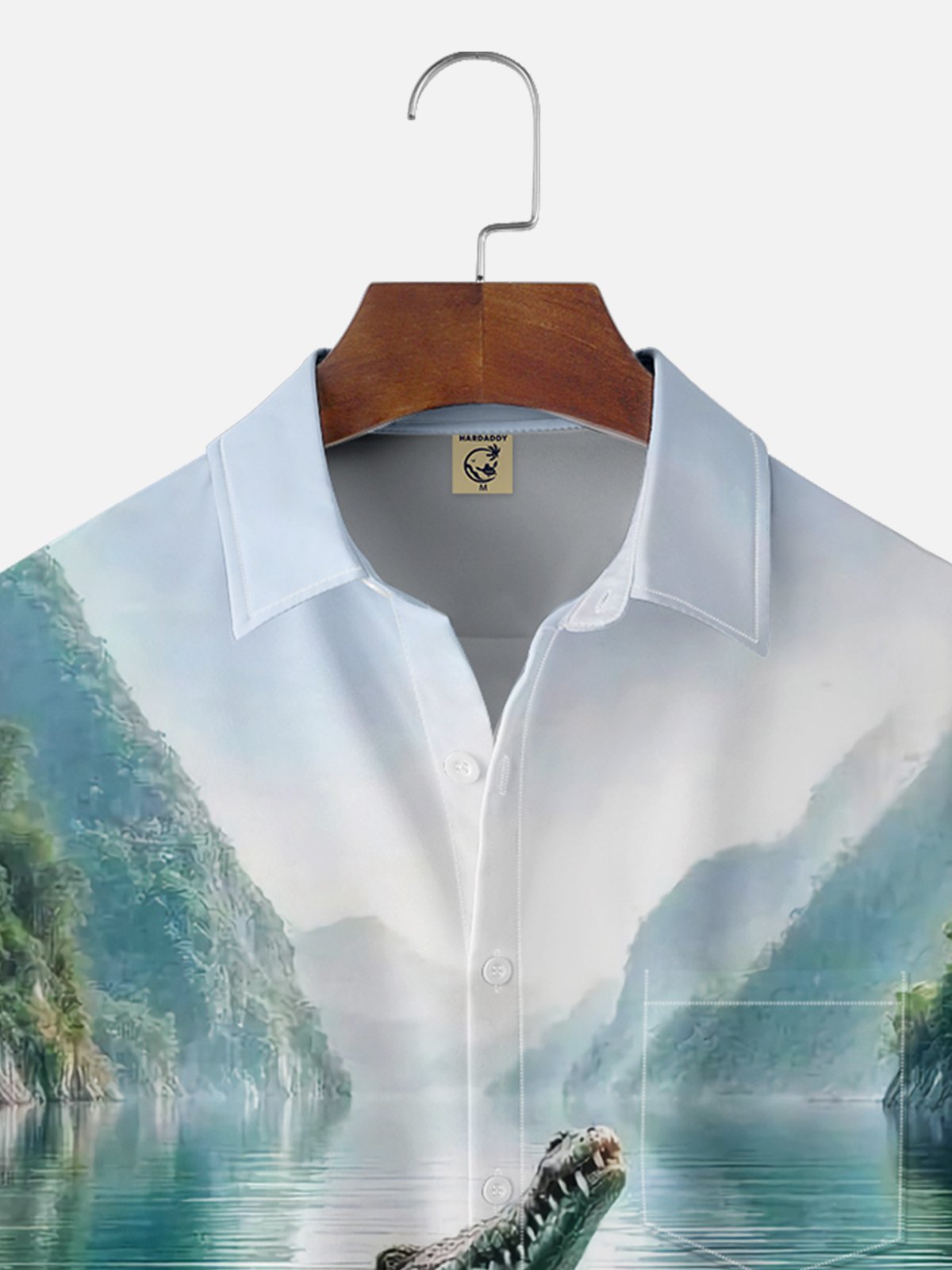 Moisture-wicking Alligator Heart Chest Pocket Hawaiian Shirt