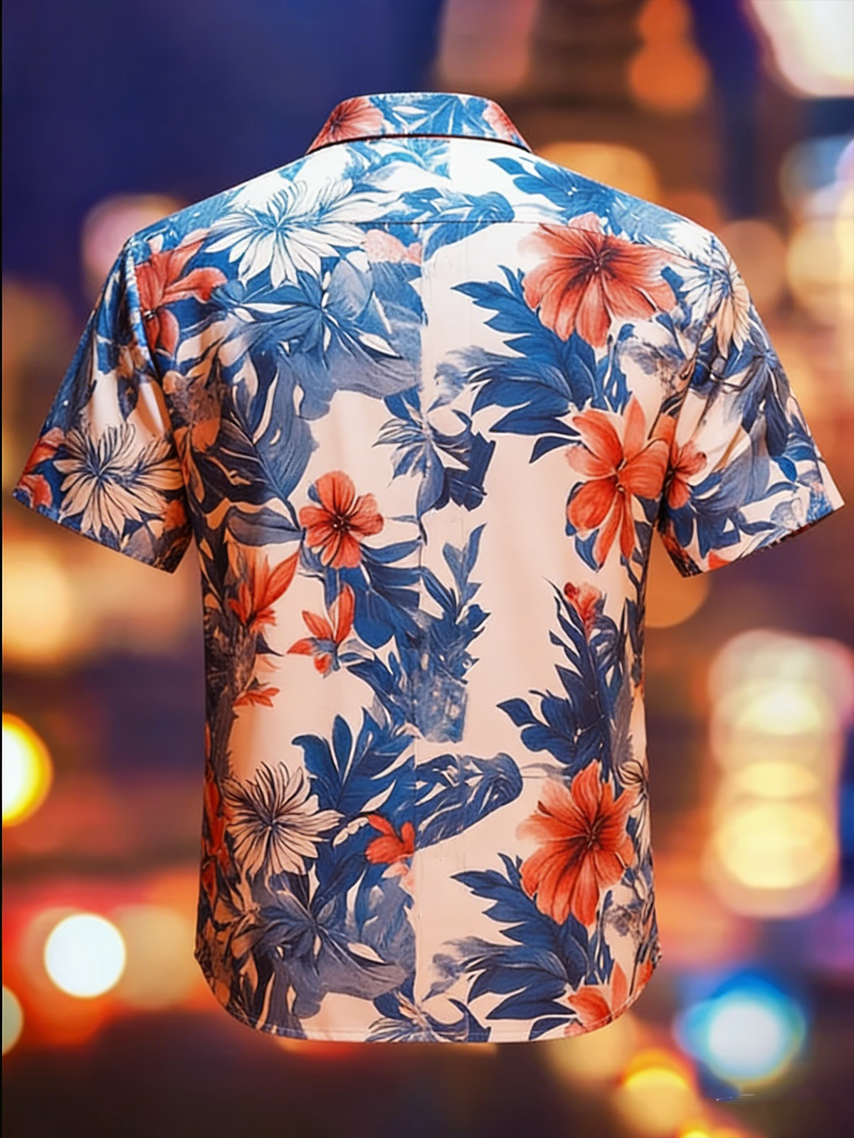 Moisture-wicking Tropical Palm Tree Chest Pocket Hawaiian Shirt