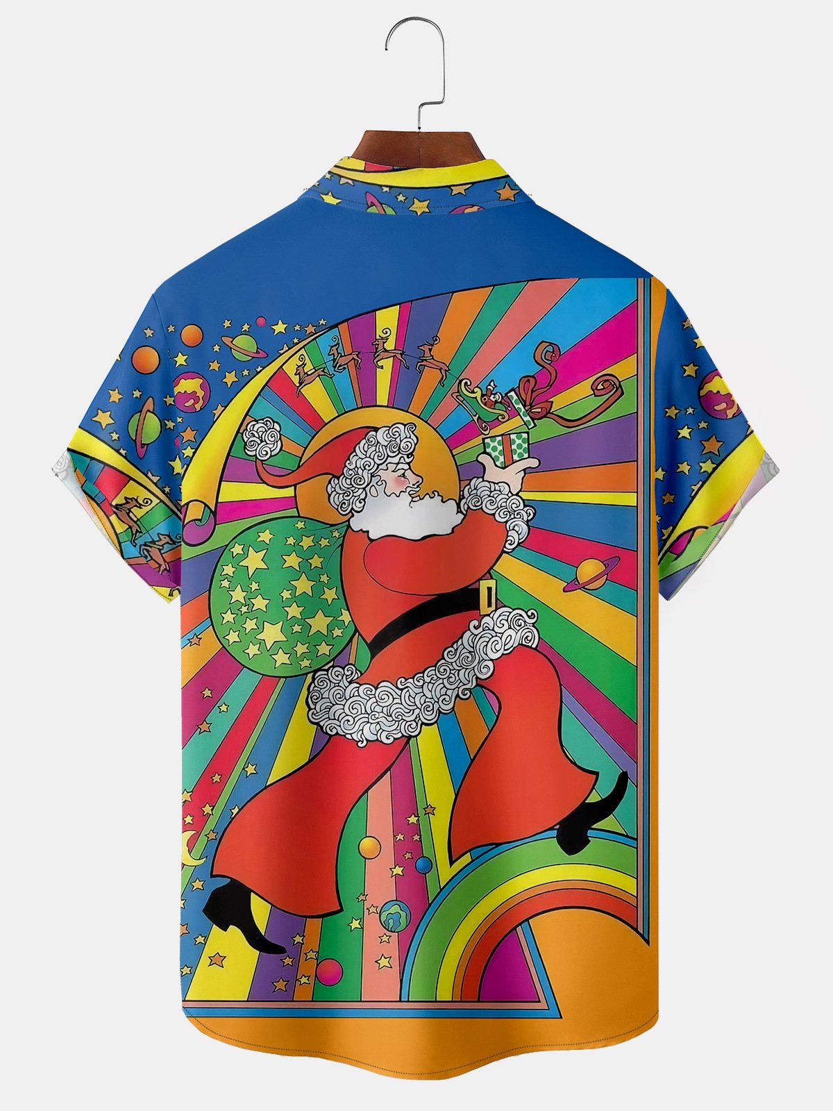 Christmas Chest Pocket Short Sleeve Hawaiian Shirt