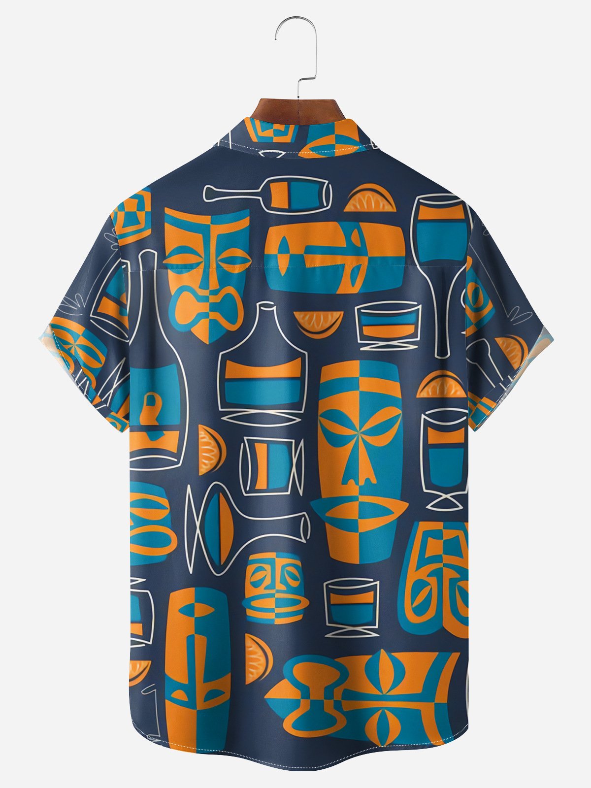 Tiki Chest Pocket Short Sleeve Hawaiian Shirt