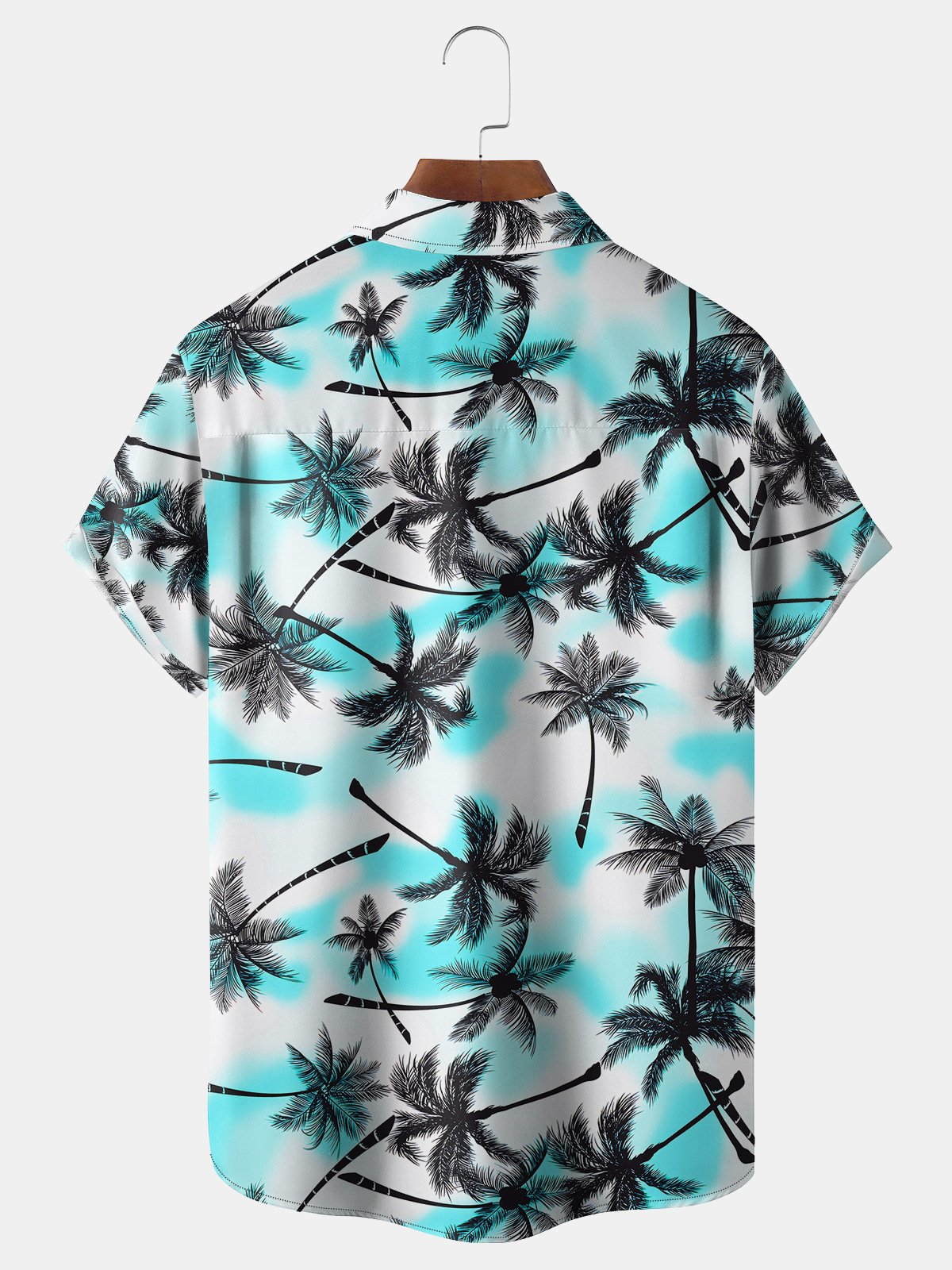 Coconut Tree Chest Pocket Short Sleeve Hawaiian Shirt