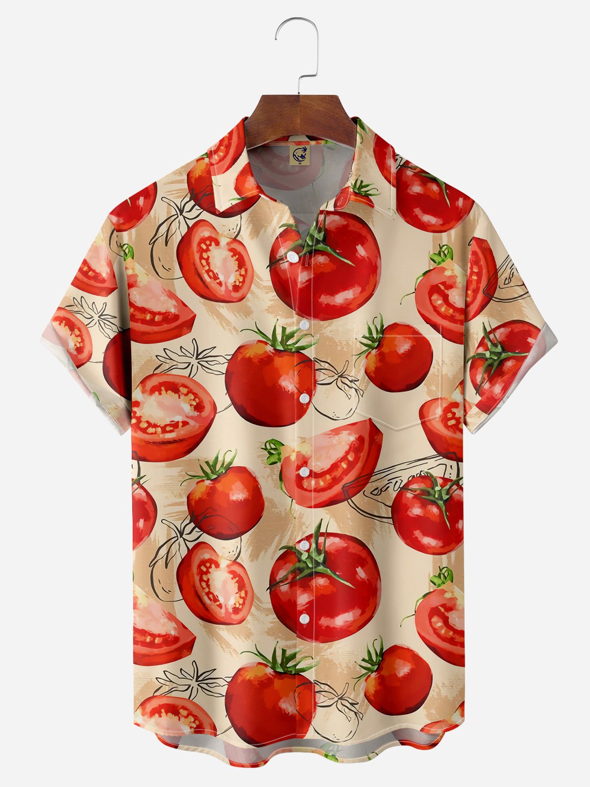 Tomatos Chest Pocket Short Sleeve Hawaiian Shirt