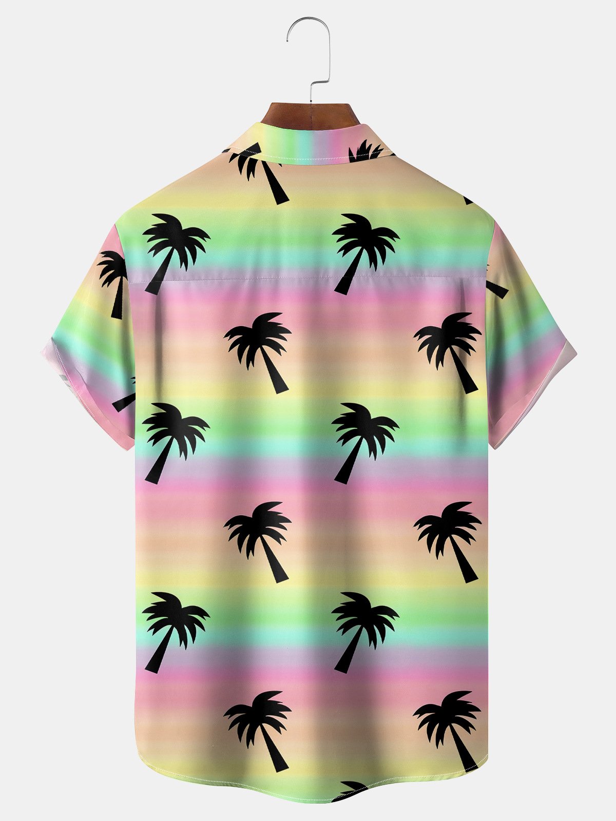 Coconut Tree Chest Pocket Short Sleeves Hawaiian Shirts