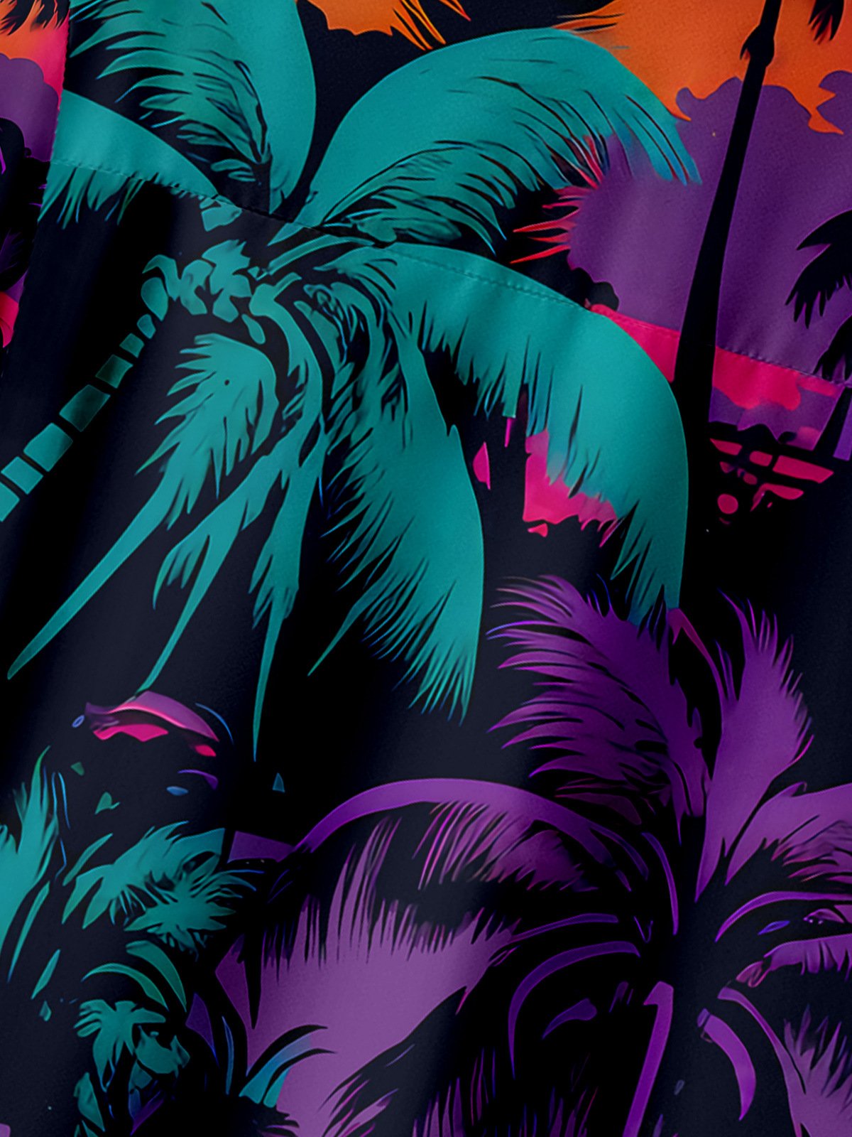 Coconut Tree Chest Pocket Short Sleeve Hawaiian Shirt