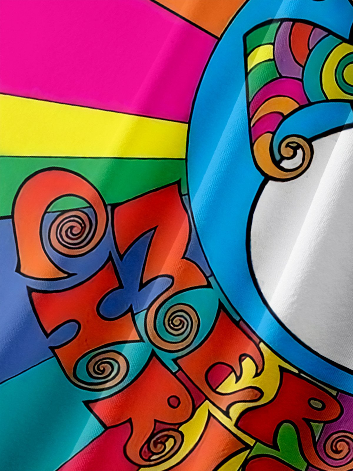 Hippie Christmas Snowman Chest Pocket Short Sleeve Hawaiian Shirt