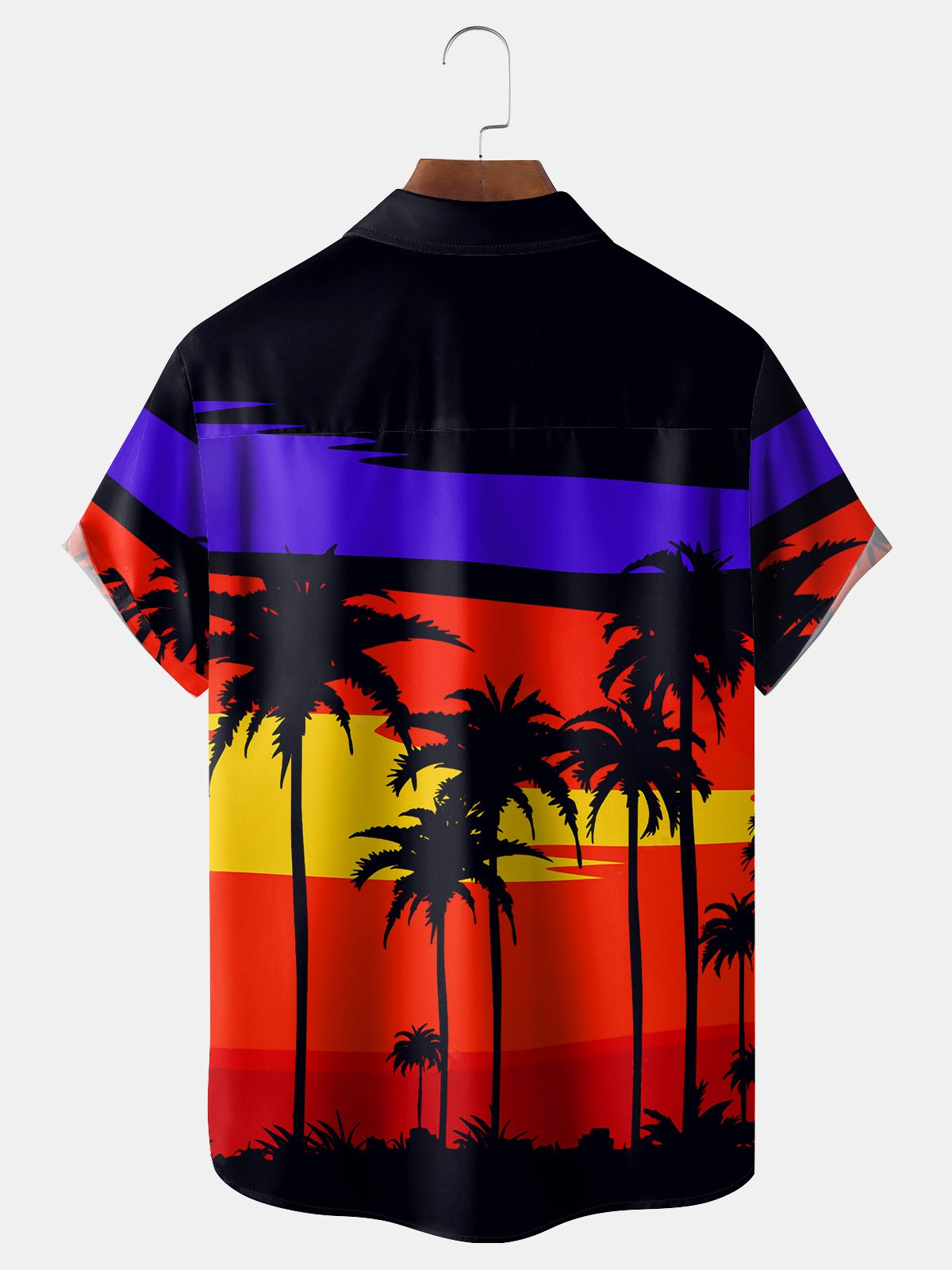 Coconut Tree Chest Pocket Short Sleeve Hawaiian Shirt