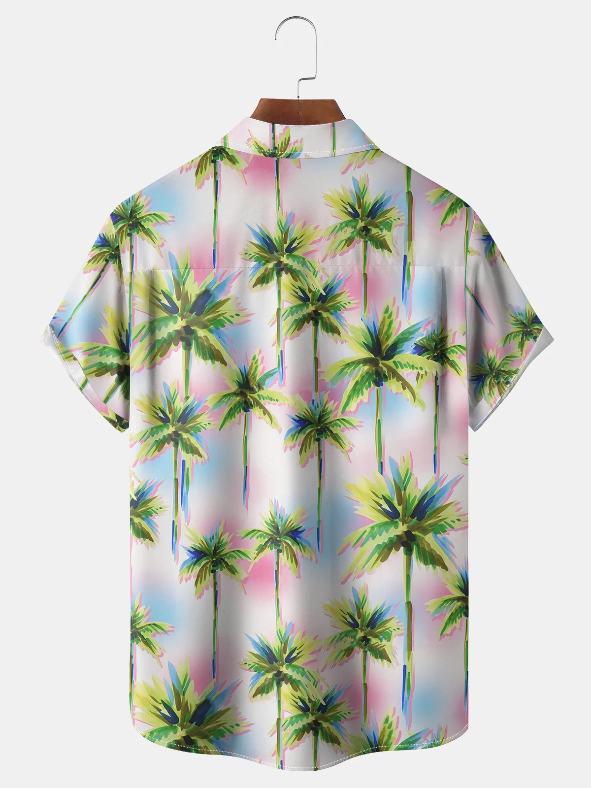 Coconut Tree Chest Pocket Short Sleeve Hawaiian Shirt
