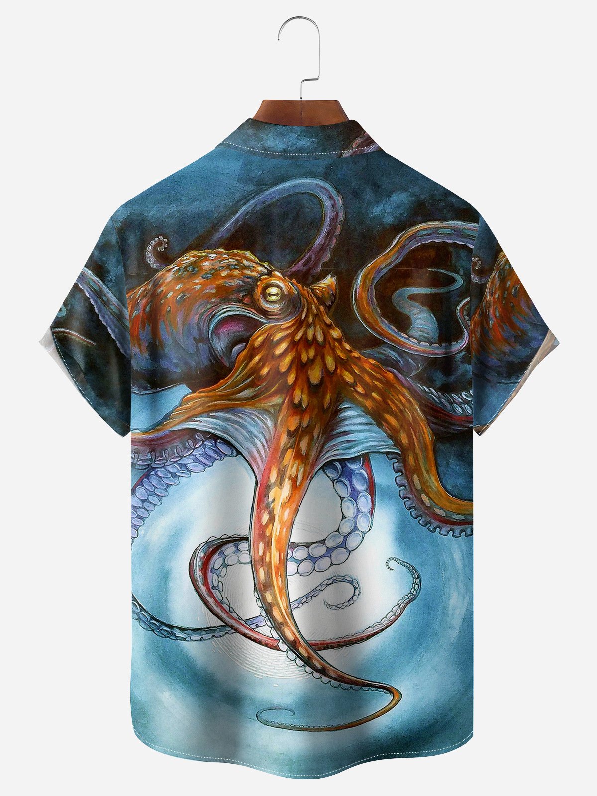 Octopus Chest Pocket Short Sleeve Hawaiian Shirt