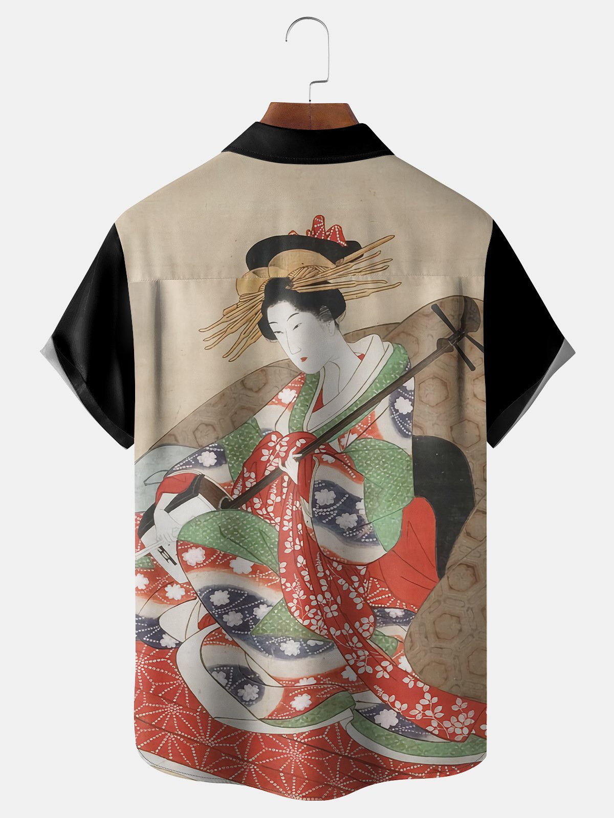 Japanese Beauty Chest Pocket Short Sleeve Hawaiian Shirt