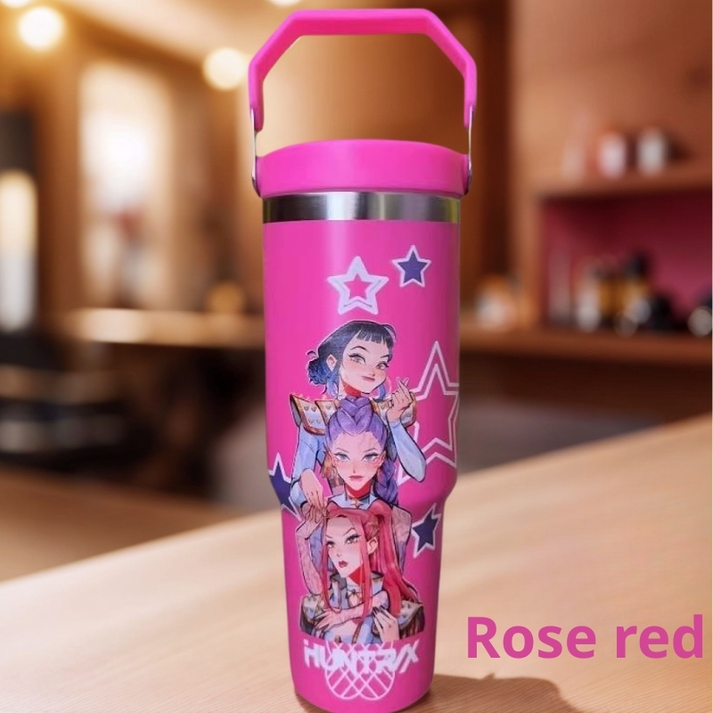 K-Pop Ghost Hunter Themed Tumbler，With cover and straw, it can be reus