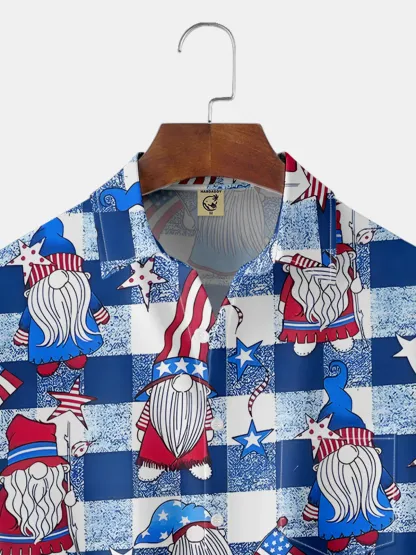 Moisture-wicking American Gnomes Chest Pocket Hawaiian Shirt