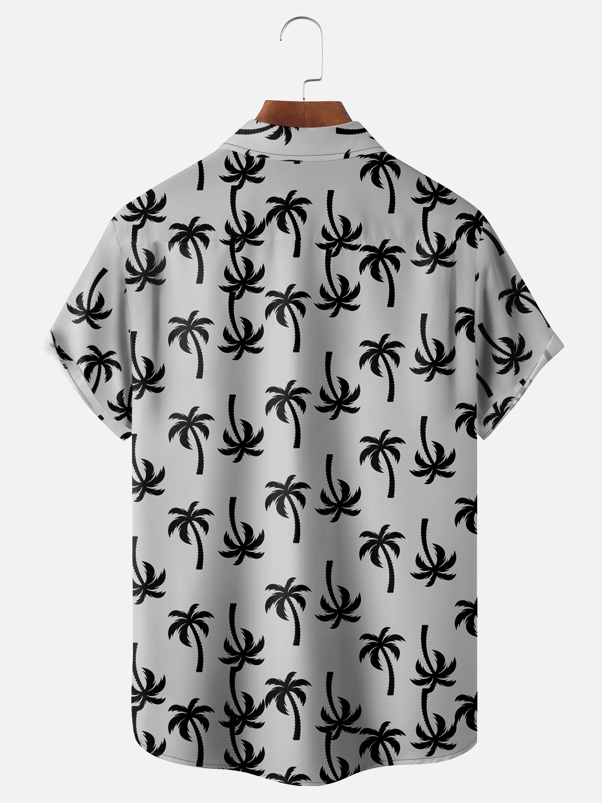 Moisture-wicking Palm Tree Chest Pocket Hawaiian Shirt