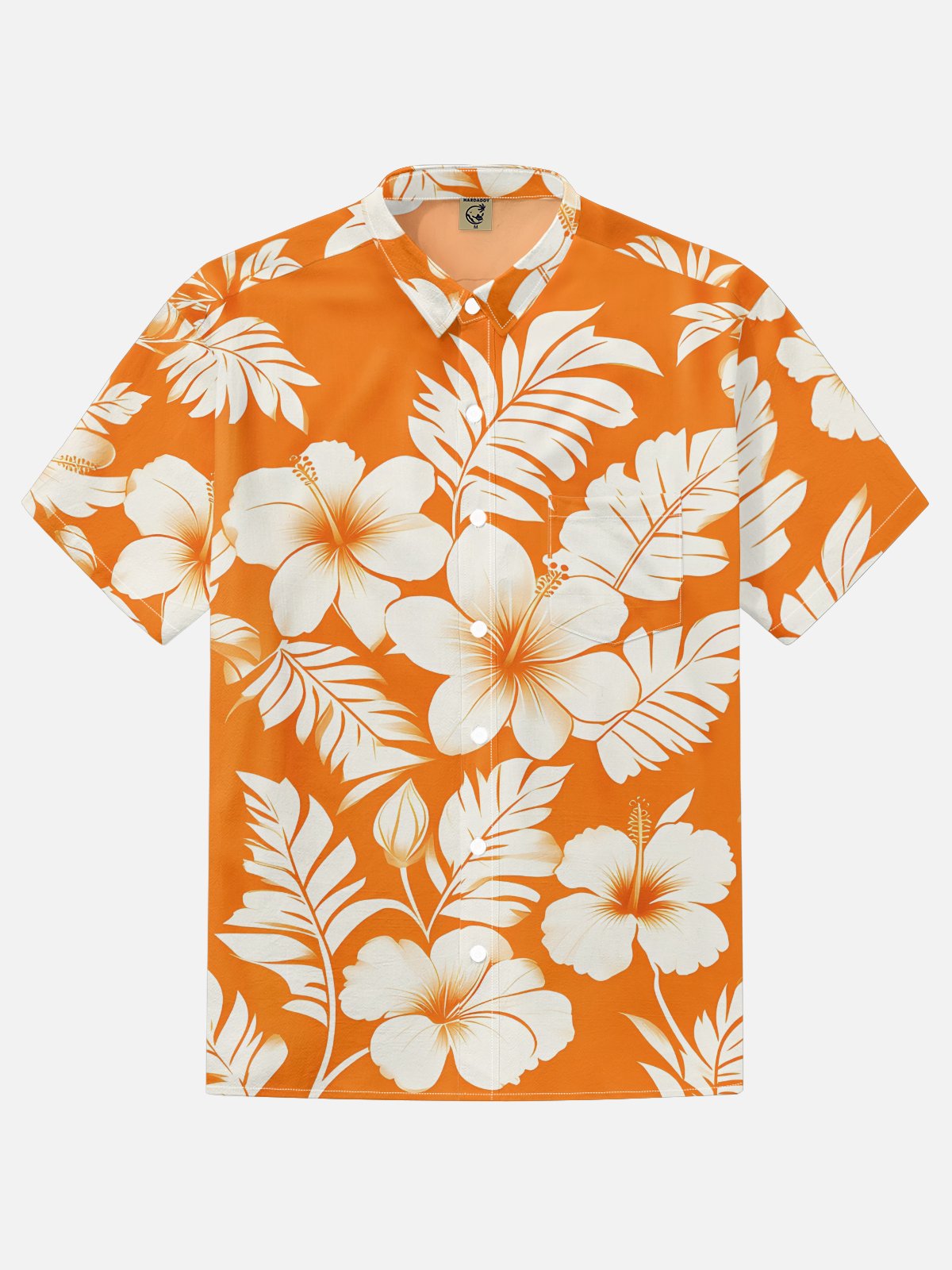 Moisture-wicking Floral Chest Pocket Hawaiian Shirt