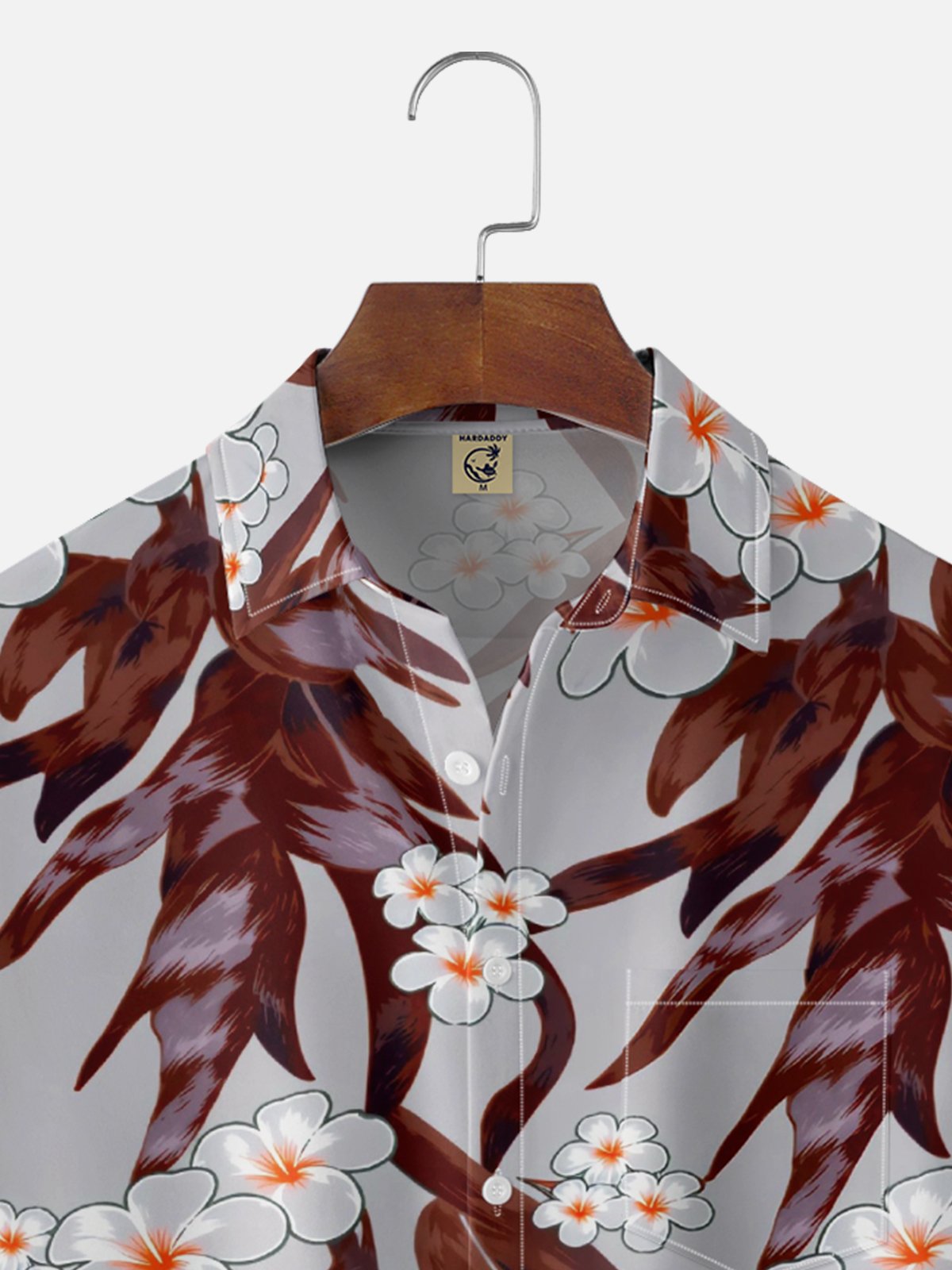 Moisture Wicking Floral Chest Pocke Holiday Hawaiian Shirt
