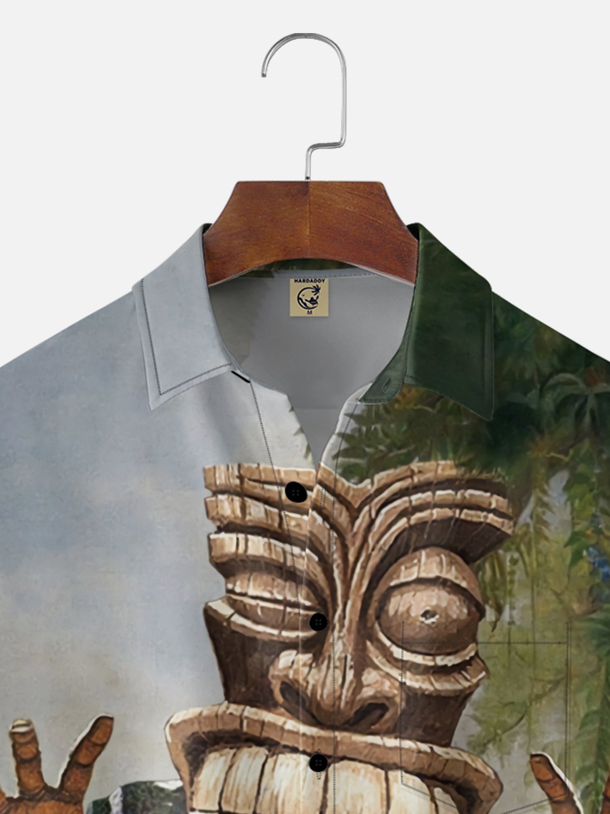 Moisture-wicking TIKI Escape Fun Art Chest Pocket Hawaiian Shirt