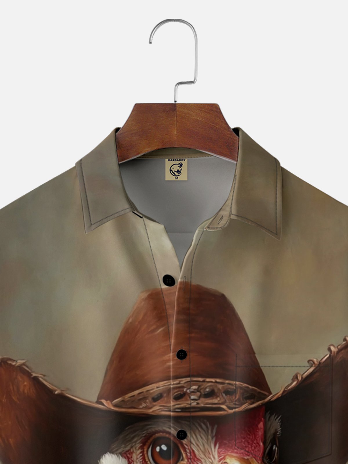 Moisture Wicking Cowboy Hat With Chicken Gradient Color Abstract Painting Chest Pocket Hawaiian Shirt