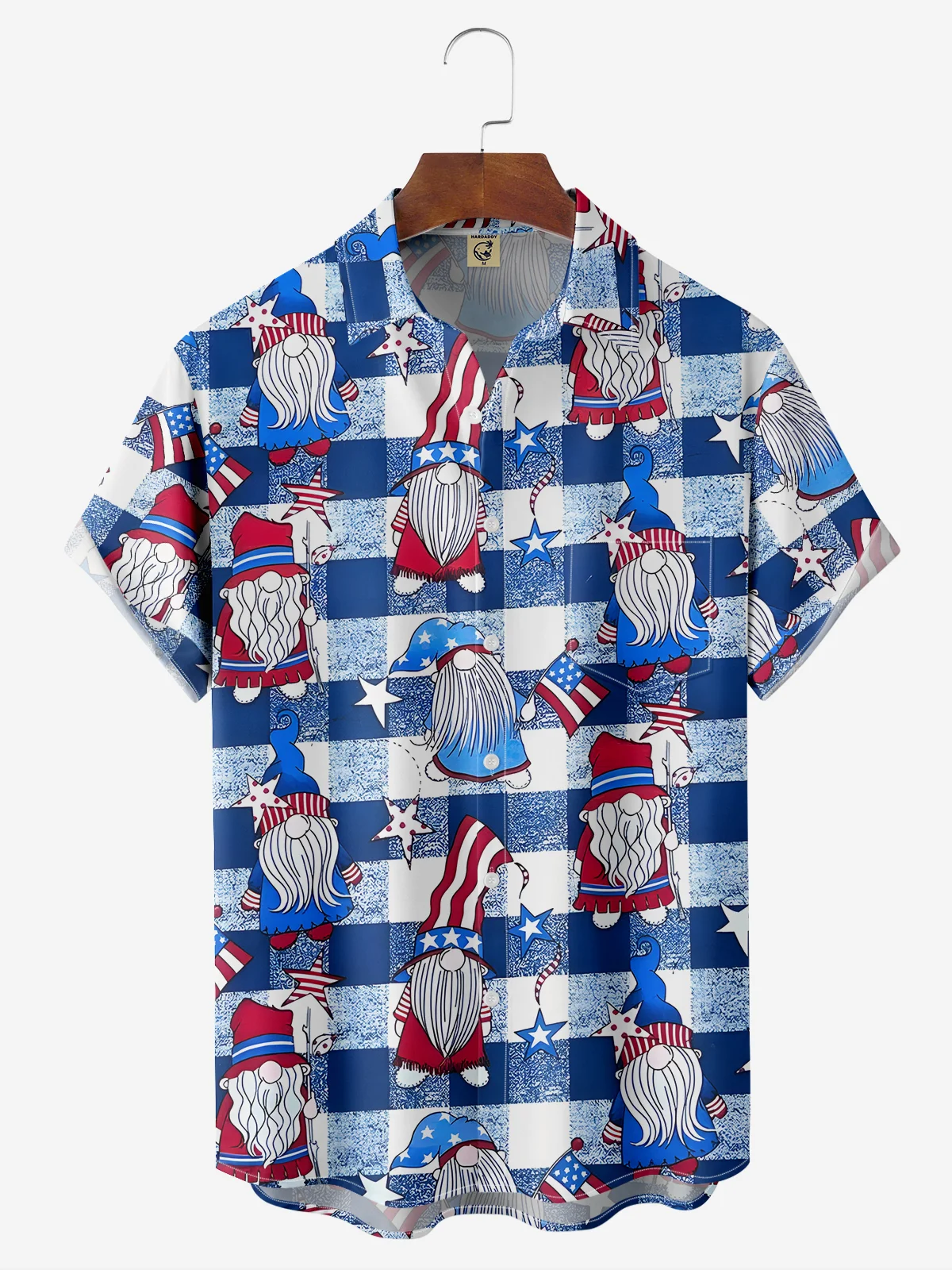 Moisture-wicking American Gnomes Chest Pocket Hawaiian Shirt