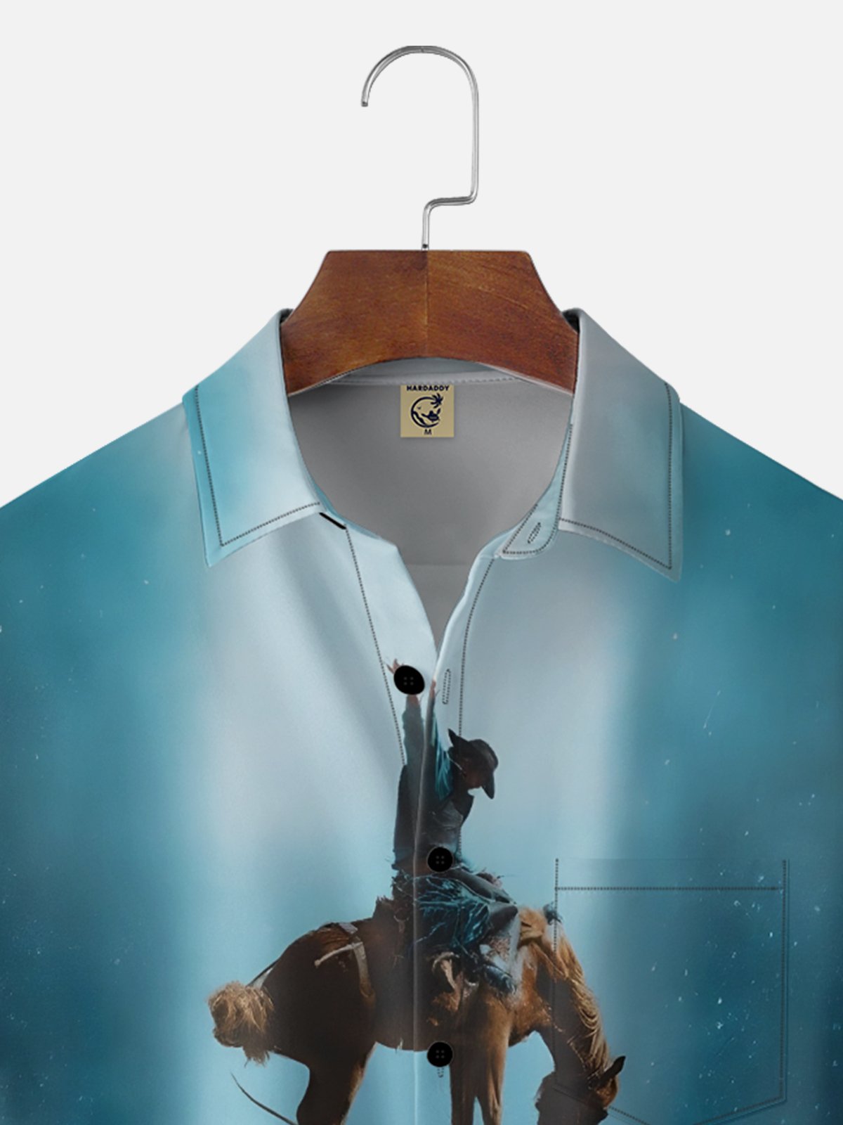 Moisture Wicking Western Cowboy Chest Pocke Holiday Hawaiian Shirt