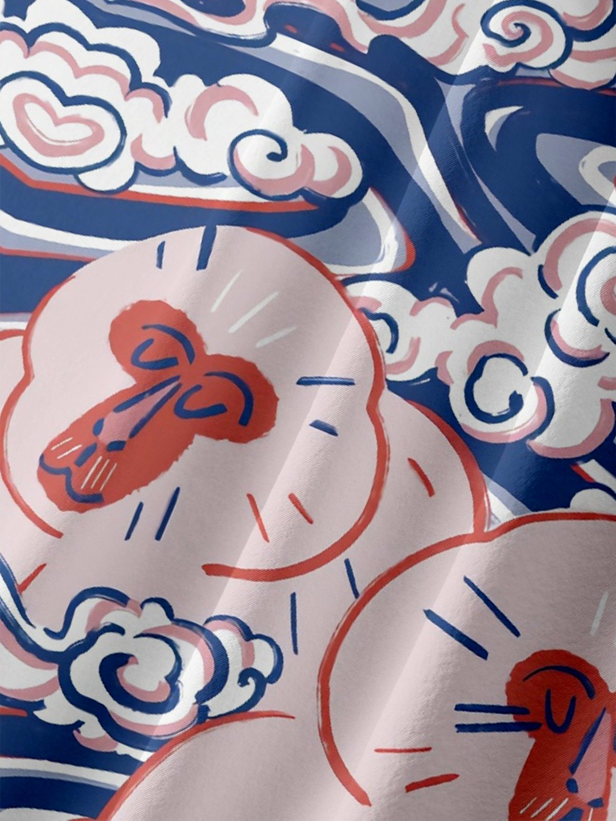 Moisture Wicking Ukiyoe Onsen Monkey Chest Pocket Hawaiian Shirt