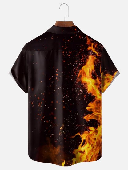 BBQ Barbecue Chef Hot Dog Cheers Breathable Chest Pocket Hawaiian Shirt