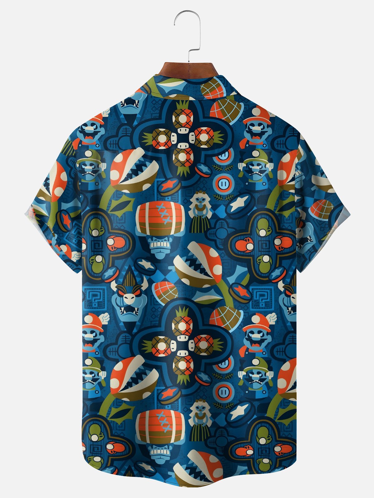 Moisture-wicking Grass Skirt Beauty Pineapple Chest Pocket Hawaiian Shirt