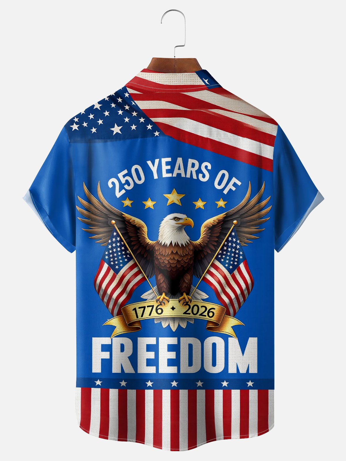 Moisture Wicking 250th Anniversary Of The United States Independence Day Chest Pocket Holiday Hawaiian Shirt