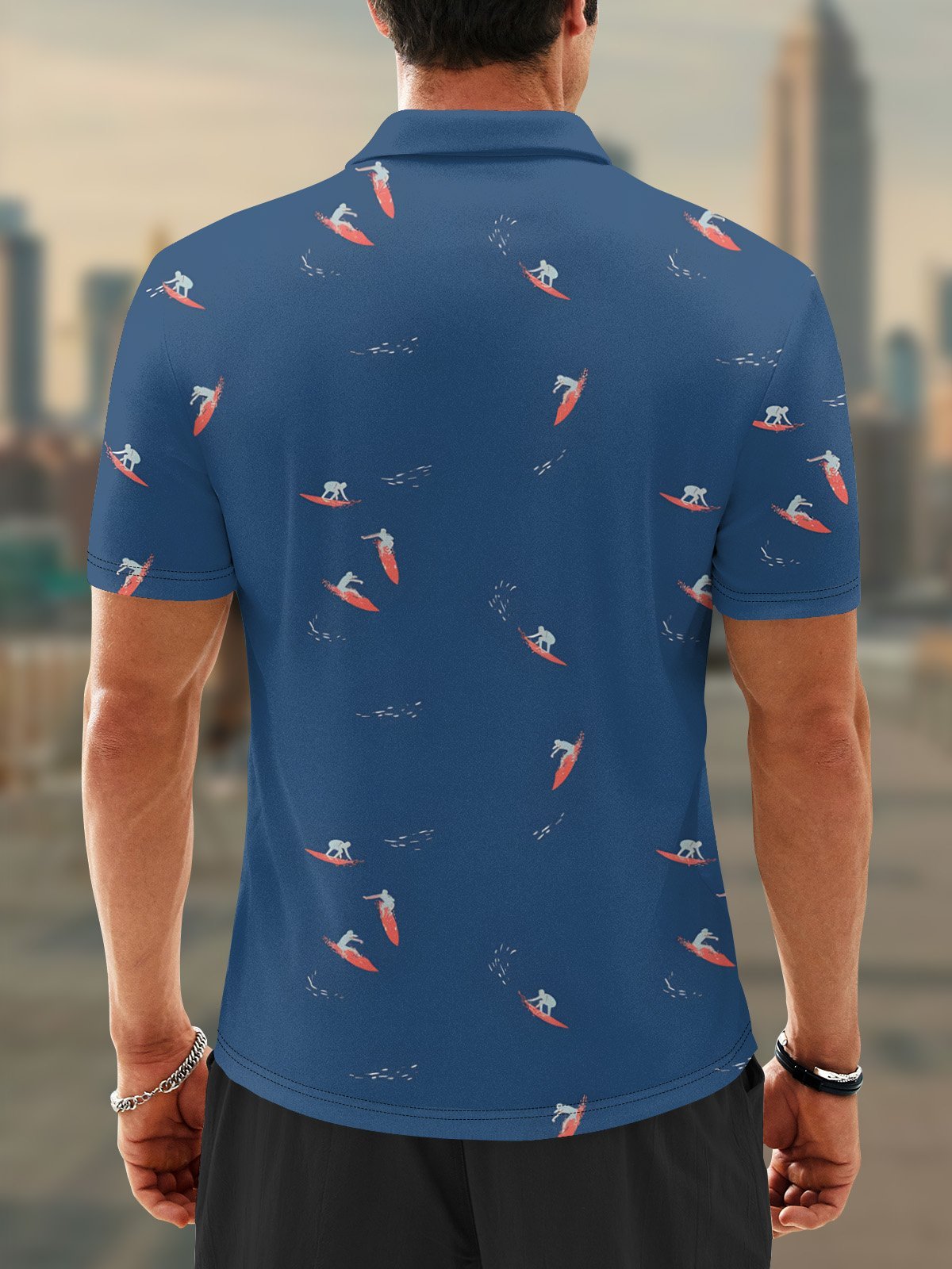 Moisture Wicking Hawaii Surfing Ocean Golf Polo