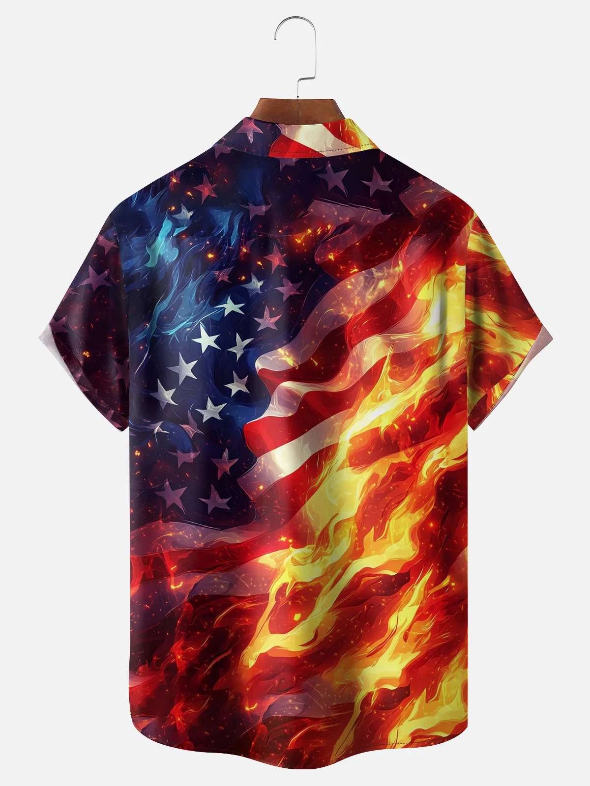 Moisture-wicking American Independence Day Memorial Day Chest Pocket Casual Shirt