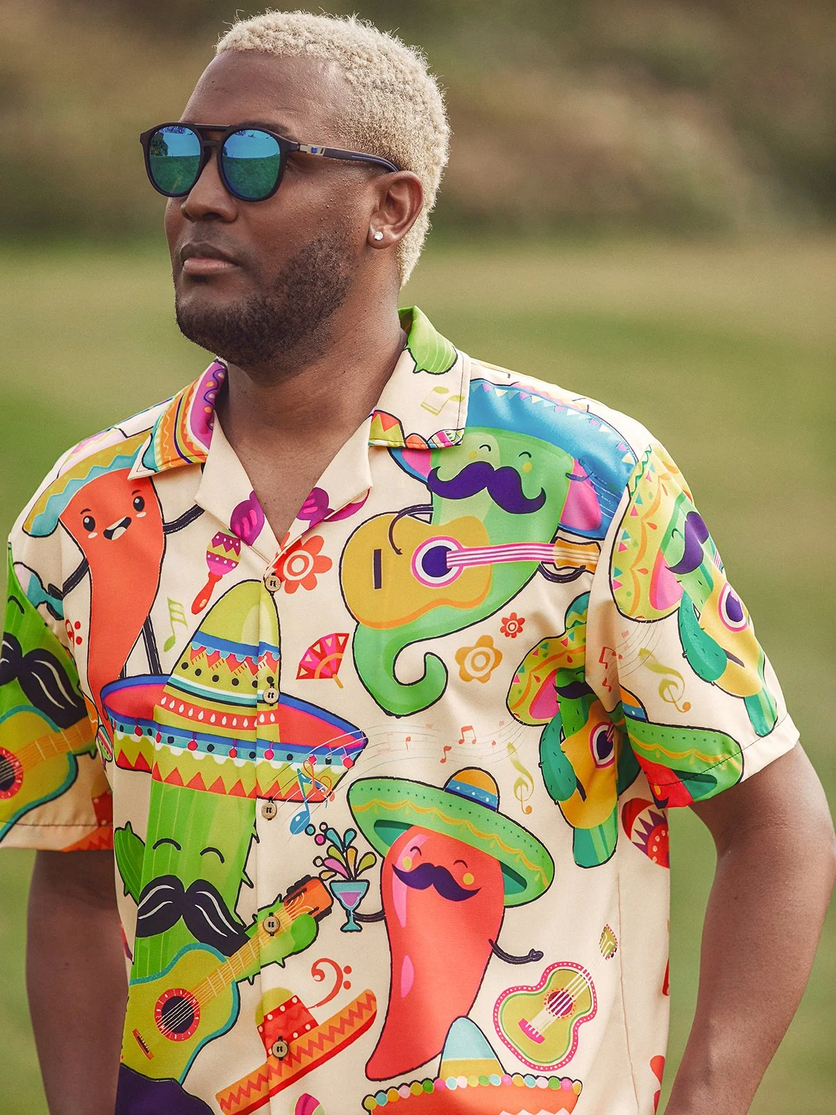 Carnival Shirts Mexican Outfit Cactus Chili Pepper Short Sleeve Hawaiian Shirt Australia
