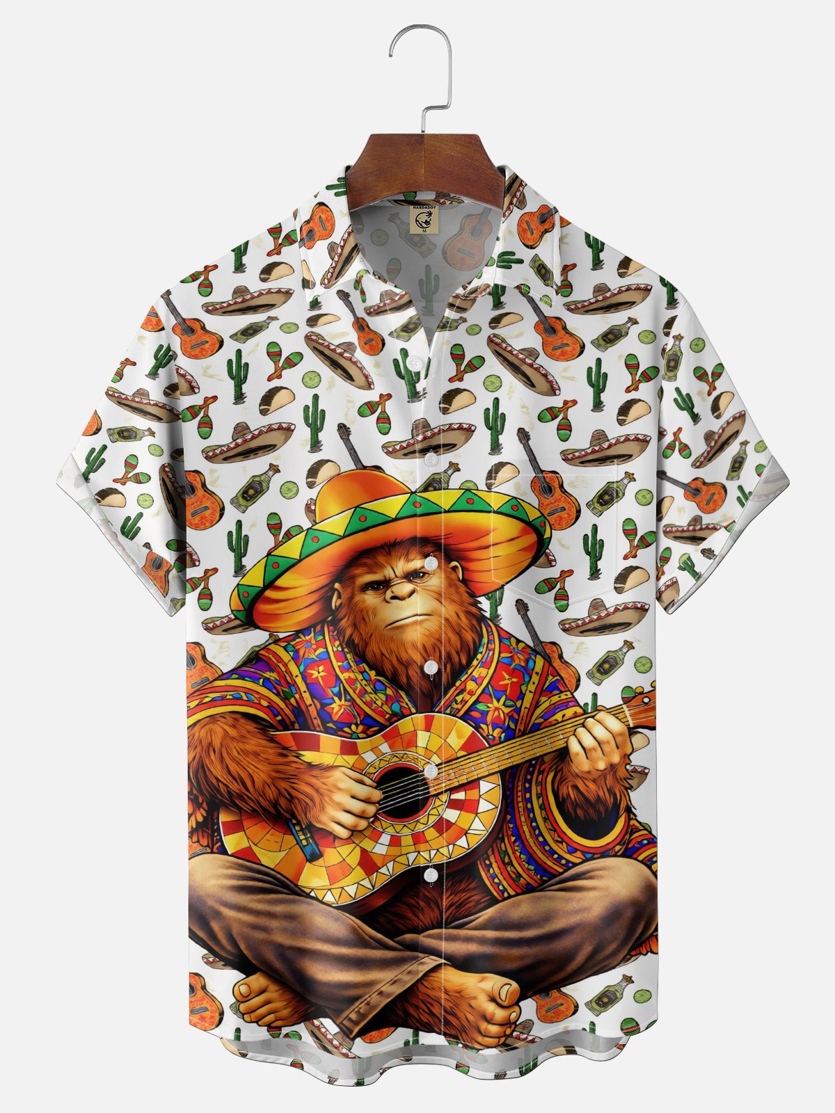 Moisture Wicking Cinco De Mayo Taco Music Bigfoot Chest Pocke Holiday Hawaiian Shirt