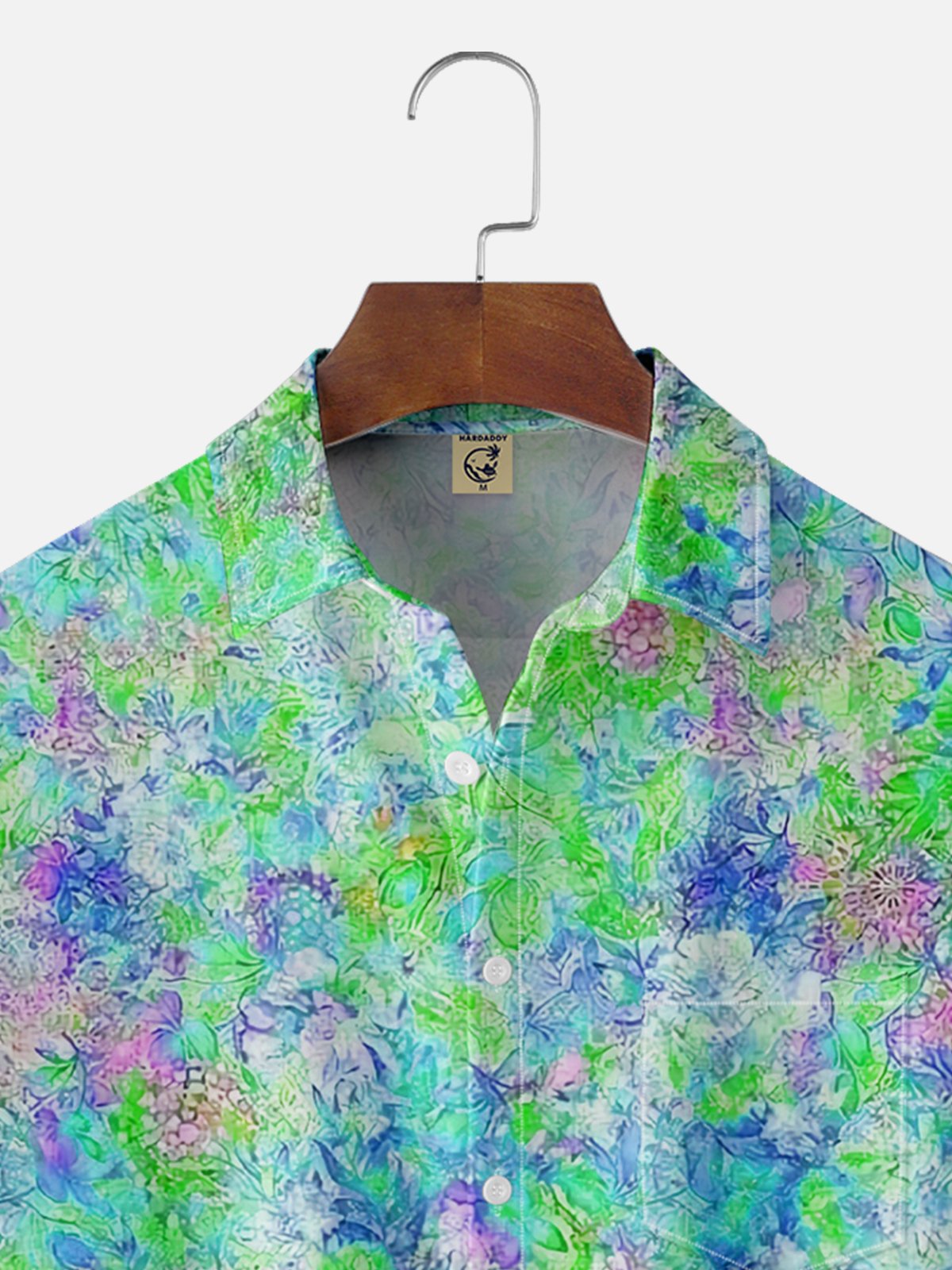 Moisture-wicking Art Floral Chest Pocket Hawaiian Shirt