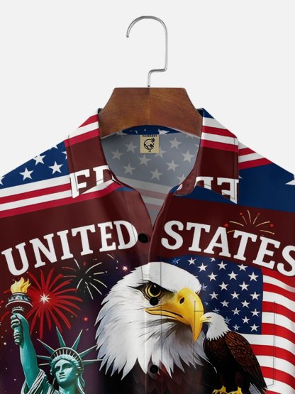 Moisture Wicking 250th Anniversary Of The United States Independence Day Chest Pocket Holiday Hawaiian Shirt