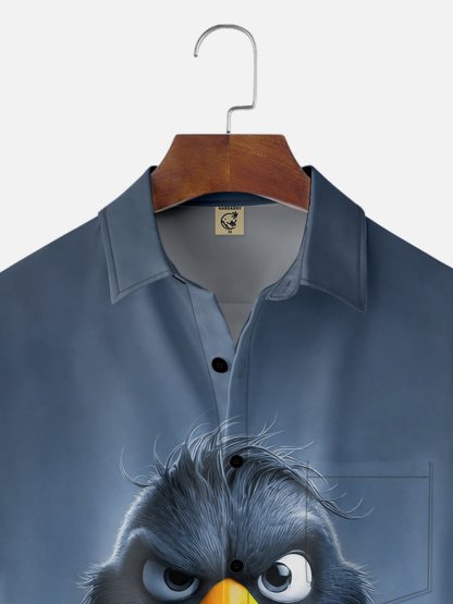 Moisture-wicking Angry Duck Chest Pocket Hawaiian Shirt