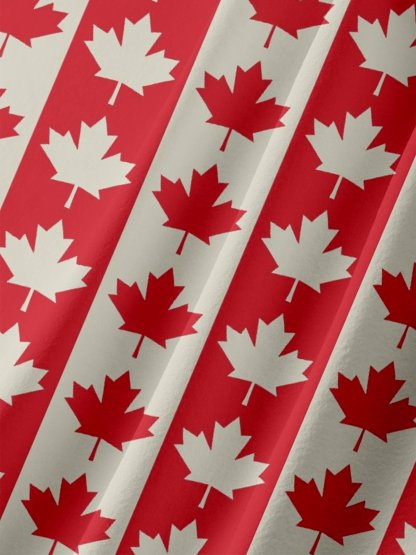Moisture-Wicking Canada Day Maple Leaf Flag Chest Pocket Holiday Hawaiian Shirt