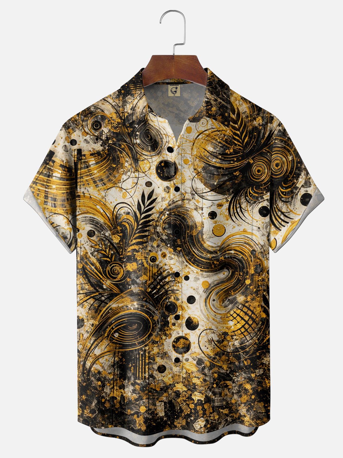 Moisture Wicking Abstract Gradient Print Chest Pocke Holiday Hawaiian Shirt