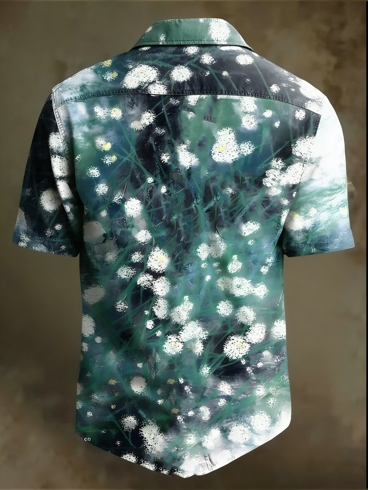 Moisture Wicking  Abstract Gradient Floral Botanical Print and Chest Pocket Holiday Hawaiian Shirt