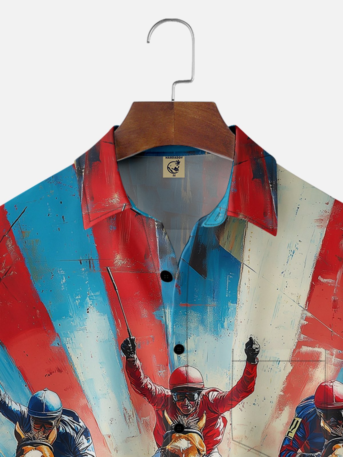 Moisture-wicking Kentucky Derby Race Day Horse Chest Pocket Casual Shirt
