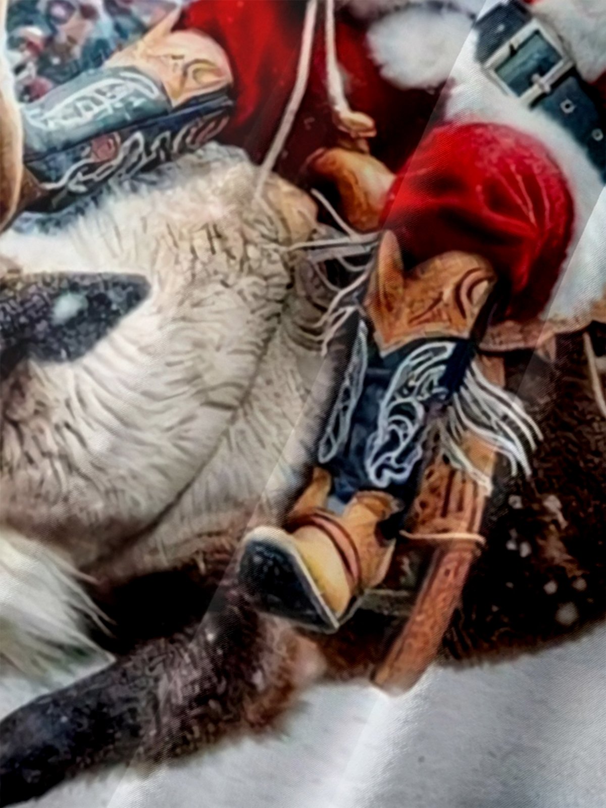 Big Size Moisture-wicking Wild Santa Cowboy Chest Pocket Hawaiian Shirt