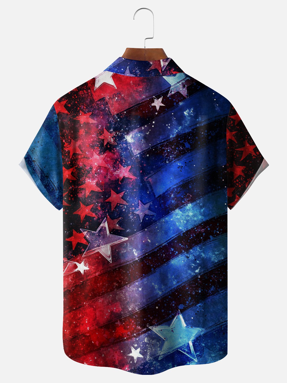 Moisture-wicking American Independence Day Memorial Day Chest Pocket Casual Shirt