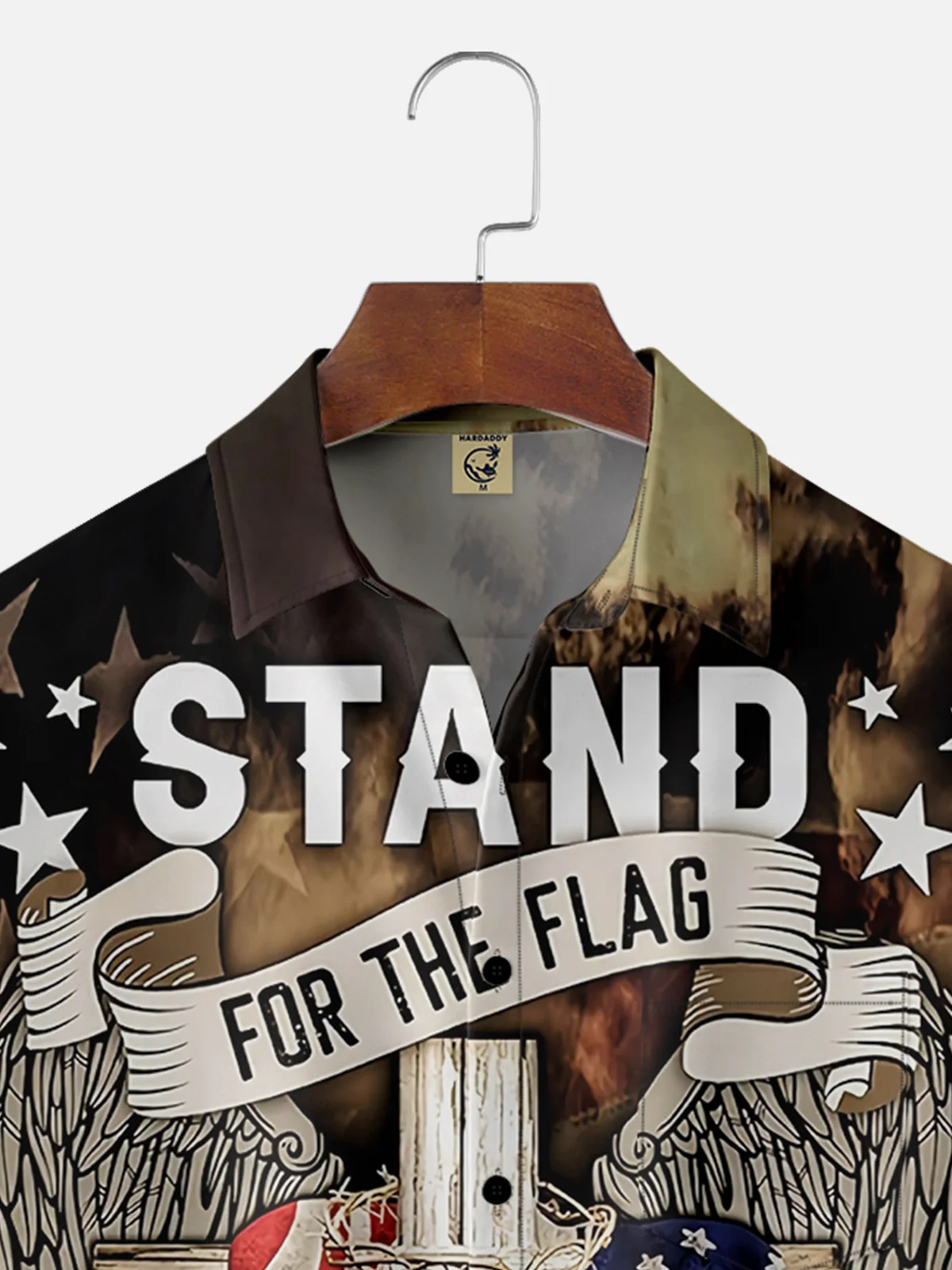 Moisture Wicking American Flag Memorial Day Chest Pocket Hawaiian Shirt