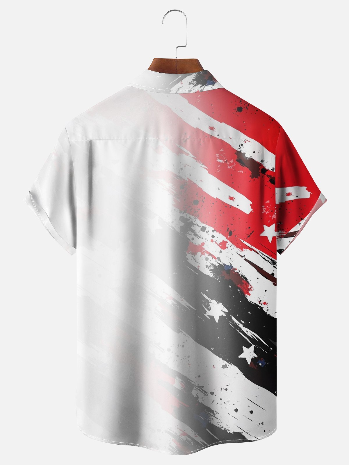 Moisture-wicking American Independence Day Memorial Day Chest Pocket Casual Shirt