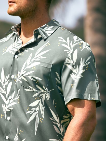 Men's Vintage Print Casual Breathable Short Sleeve Hawaiian Shirt