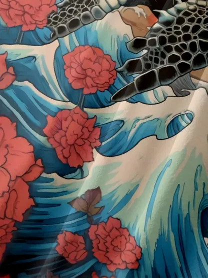 Moisture Wicking Ukiyo-e Turtle Hawaiian Shirt