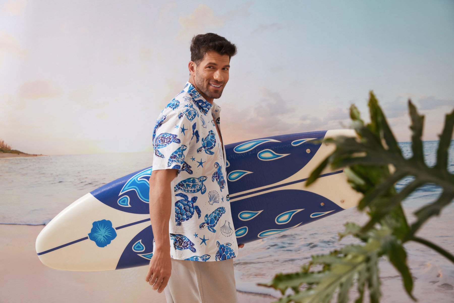 Sea Turtle Chest Pocket Short Sleeve Hawaiian Shirt