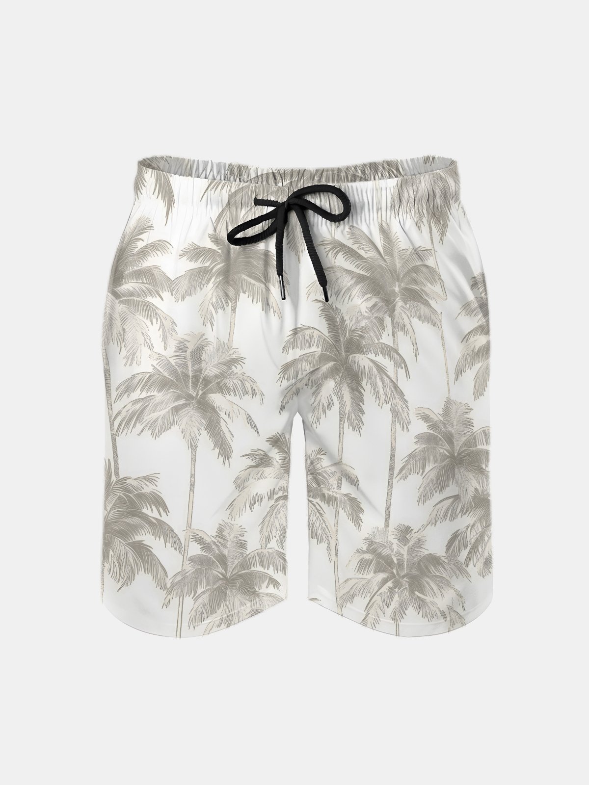 Men's Swim Trunks Hawaiian Tropical Palm Tree Beach Shorts with Pockets